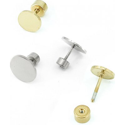 Náušnicové Dříky se šroubovacím uzávěrem s ploškou 6-12mm - 6mm / Light Gold RL / 10mm – Hledejceny.cz