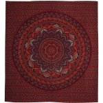 BOB Batik přehoz na postel indický Lotos Mandala červený bavlna King size Dvoulůžko 225 x 200 cm – Sleviste.cz