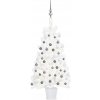 Vánoční stromek zahrada-XL Umělý vánoční stromek s LED diodami a sadou koulí bílý 90 cm