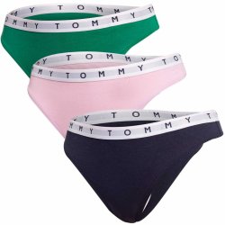 Tommy Hilfiger 3Pack tanga kalhotky UW0UW025210V3 Zelená /růžová/černá