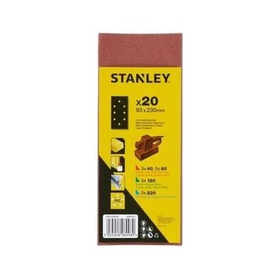 Stanley Kartonové balení brusných papírů, děrované, 5x P40, 5x P80, 5x P120, 5x P220, Black+Decker, AEG - ST-STA31338-QZ – Zboží Dáma