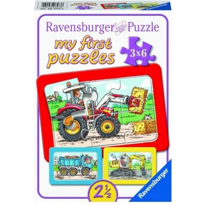 Ravensburger 3x6 Traktor bagr a náklaďák 18 dílků – Hledejceny.cz