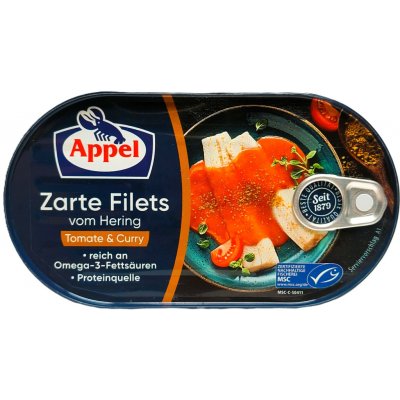 Appel Zarte Fillets vom Hering Tomaten&Curry 200 g – Hledejceny.cz