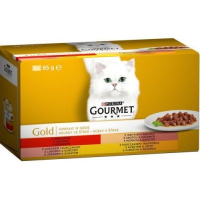 Gourmet Gold šťáva hov krů kuř & los játra 4 x 85 g