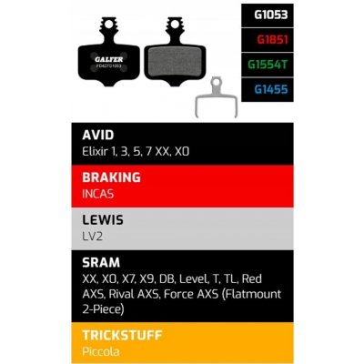 Polo-metalické brzdové destičky Galfer FD427G1053 pro Avid SRAM – Hledejceny.cz