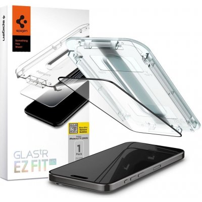 Spigen Glas.TR FC iPhone 15 Plus 6.7" "EZ FIT" tempered glass black frame AGL06888 – Zbozi.Blesk.cz
