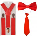 Amparo Miranda Dětský set motýlek kravata a kšandy H001 červenrý – Zboží Mobilmania