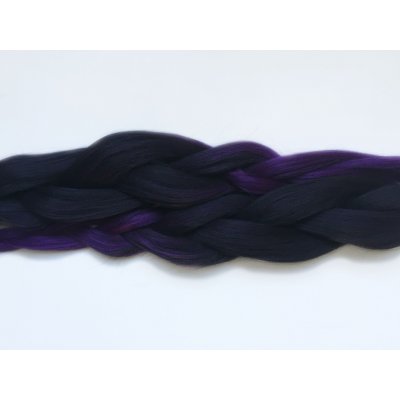 Kanekalon EZ Braid - II. jakost - VÝPRODEJ Barva: FR-20 (black-purple shaded, ombré černá-fialová) – Sleviste.cz