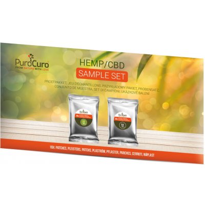 PuroCuro Konopné CBD náplasti, tester - 8x 32 mg a 8x 64 mg konopného extraktu