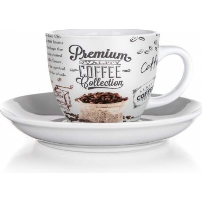 COFFEE Keramický šálek s podšálkem Banquet PREMIUM 190 ml – Zboží Mobilmania