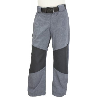 Fantom dětské softshellové kalhoty s cordurou a s fleecem šedé – Zboží Mobilmania