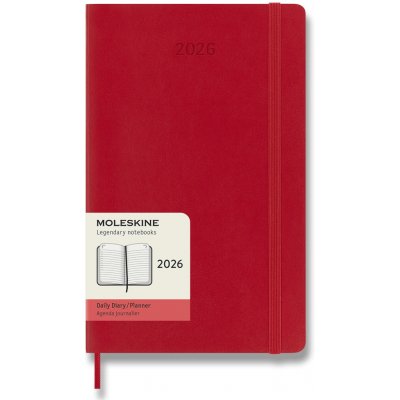 Moleskine A5 denní 2026 červený – Zboží Dáma