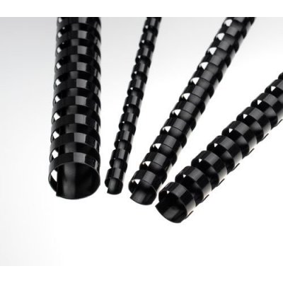 Plastové hřbety pro kroužkovou vazbu 51 mm, černé, 50 ks