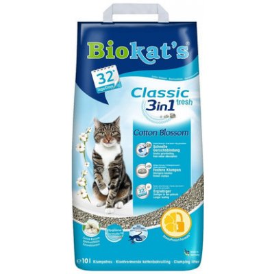 Biokat’s Classic 3v1 Fresh cotton blossom bentonitové vůně bavlny 10 l