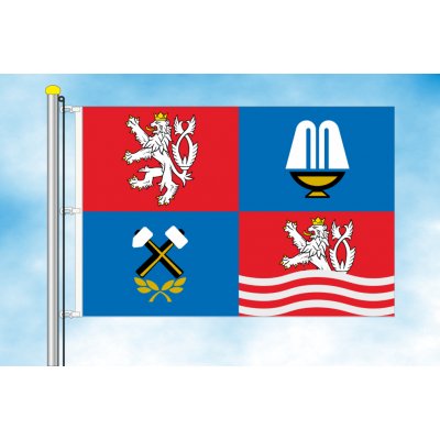 LIBEA, s.r.o. Vlajka Karlovarského kraje Rozměr: 40×60 cm, Uchycení: Karabiny na stožár – Hledejceny.cz