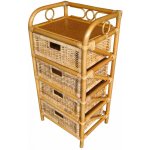 komoda Ratanová 4 zásuvky ratan medová – Zboží Dáma