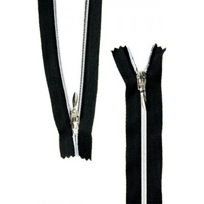 Prima-obchod Spirálový zip se stříbrnými zoubky No 3 délka 16 cm autolock, barva Černá – Hledejceny.cz
