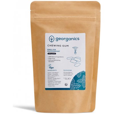 Georganics Žvýkačky máta peprná 140 ks – Sleviste.cz