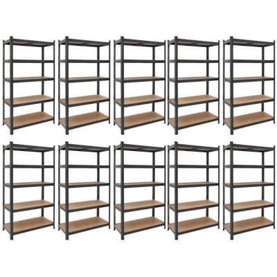 Fistar 2000x1000x500 mm Lakovaný 5-policový černý 10 ks – HobbyKompas.cz