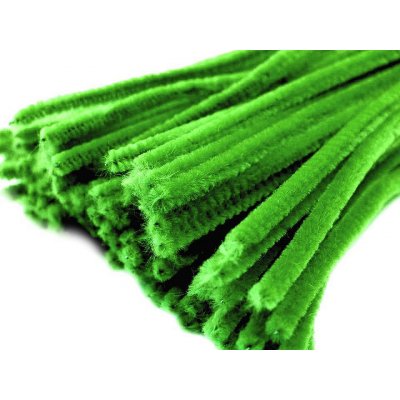 Chlupaté drátky na tvoření Ø6 mm délka cca 30 cm - zelená trávová neon (20 ks) – Zboží Dáma