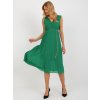 Dámské šaty Italy Moda plisované midi šaty s páskem dhj-sk-13168.21x-dark green Zelené