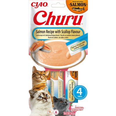 Churu Cat Salmon with scallop 4 x 14 g – Sleviste.cz