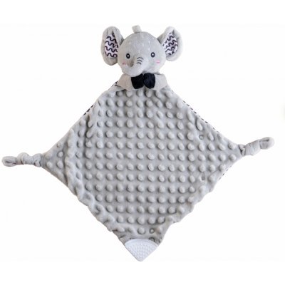 Slon usínáček babyted kousátko, chrastítko plyš 25x25cm na kartě v sáčku 0m+ – Zboží Mobilmania