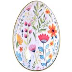 Dedra Velké plechové vejce na překvapení pro koledníky 12,5 cm bílé s květinami – Hledejceny.cz