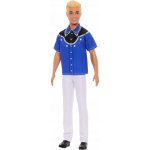 Barbie panenka Ken blond Fashionista modrá kovbojská košile HRH25 – Zboží Dáma
