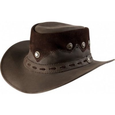 RANDOL'S Westernový klobouk Antique kožený hnědý – Zboží Mobilmania