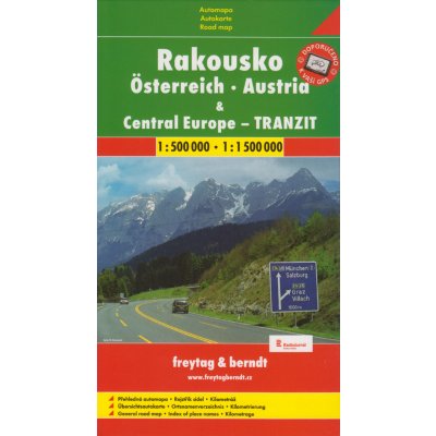 Automapa Rakousko a Střední evropa tranzit 1:500 00 1:1 500 000 – Zboží Mobilmania