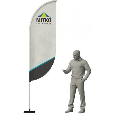 MITKO Reklamní vlajka Rider M (80x250 cm) s hliníkovým stožárem – Kulaté – Hřeb s ocelovým rotátorem ⌀ 20 mm – Hledejceny.cz