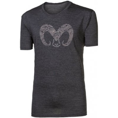 Progres Pánské merino triko Hrutur Ram šedý melír – Zboží Dáma