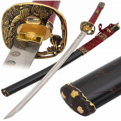 Art Gladius Katana Shimazu červená dřevěná tsuka červená saya