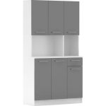 Tempo Kondela Šestidveřový kredenc PELION NEW - bílá/grafit – Zbozi.Blesk.cz