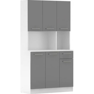 Tempo Kondela Šestidveřový kredenc PELION NEW - bílá/grafit – Zbozi.Blesk.cz