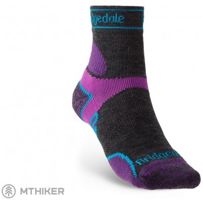 Bridgedale dámské ponožky Trail Run LW T2 MS Crew charcoal/purple – Zboží Mobilmania