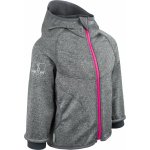 Unuo NEW softshellová bunda s fleecem Melír šedý zip růžový + reflexní obrázek Evžen Baby – Hledejceny.cz