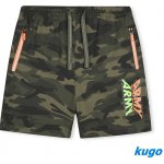 Kugo chlapecké maskáčové kratasy Světlé khaki s oranžovým zipem – Zbozi.Blesk.cz