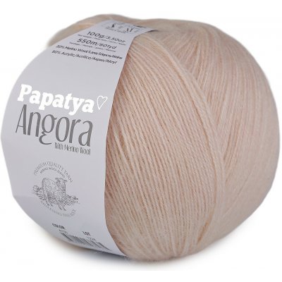 Prima-obchod Pletací příze Papatya Angora 100 g, barva 4 (4150) béžová světlá – Zboží Mobilmania