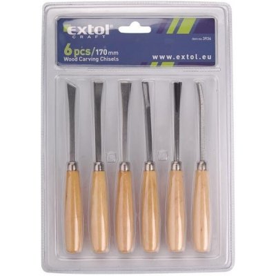 Dláta řezbářská sada 6ks dřevěná rukojeť EXTOL CRAFT – Zboží Dáma