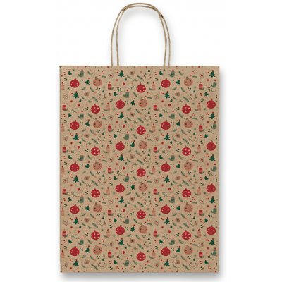 Sadoch Kraft Christmas - dárková taška - 260 x 120 x 345 mm – Zboží Mobilmania