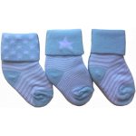 Kojenecké ponožky 3 páry Hvězdičky sv. modré