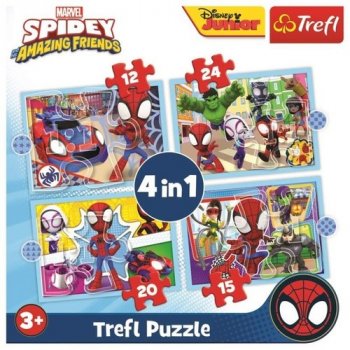 TREFL Spidey a jeho úžasní přátelé 4v1 12,15,20,24 dílků