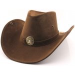 funny fashion Kovbojský klobouk kožený vzhled hnědý