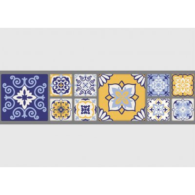 AG Design WB-8461 Samolepící bordura Živý Patchwork, rozměry 5 m x 13,8 cm – Zboží Dáma