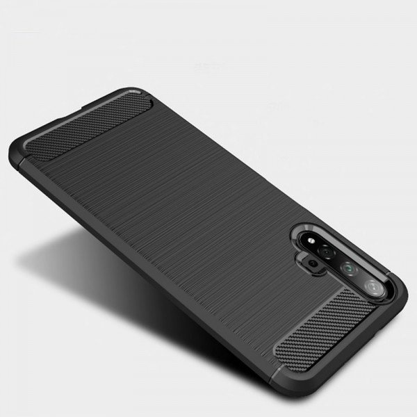 Pouzdro a kryt na mobilní telefon Honor Pouzdro SES Ochranné silikonové karbon Honor 20 - černé