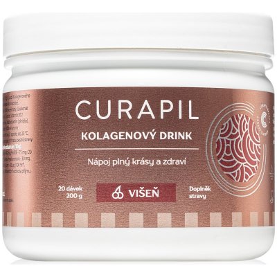 Curapil Kolagenový drink - višeň prášek na přípravu nápoje pro krásné vlasy, pleť a nehty příchuť Sour cherry 200 g