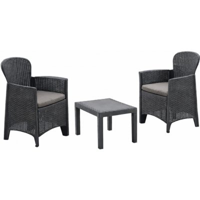 I.P.A.E-Progarden Zahradní set AKITA, 3-dílný, antracitová AKTC12GA – Zboží Dáma