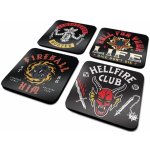 CurePink Tácky pod sklenice Stranger Things Phrases balení 4 ks 10x10cm – Hledejceny.cz